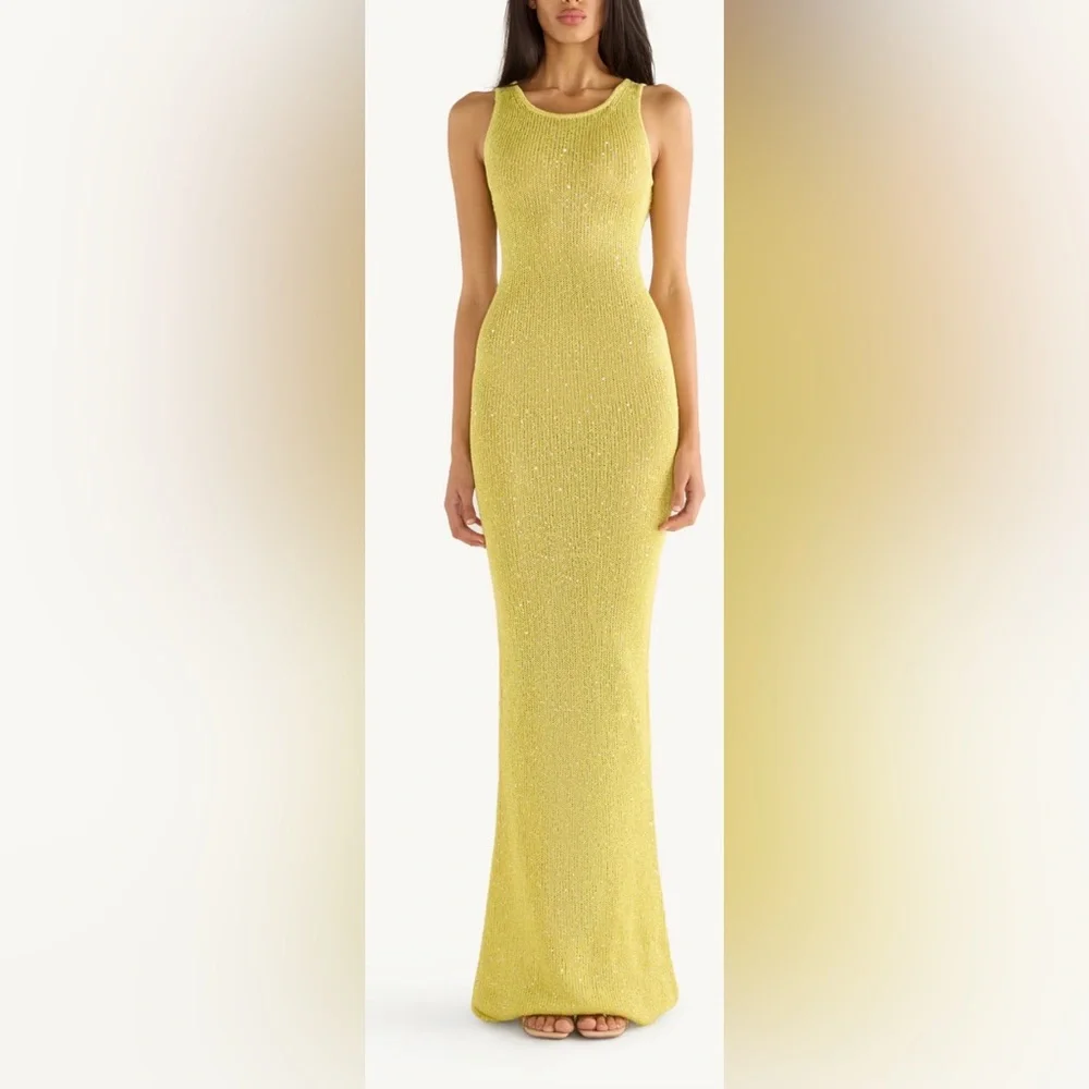 Asta Resort NataliaChartreuse Sequin Maxi Dress - Picture 3 of 12